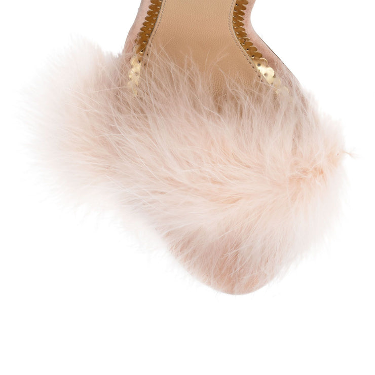 Light pink 100 feather sandals