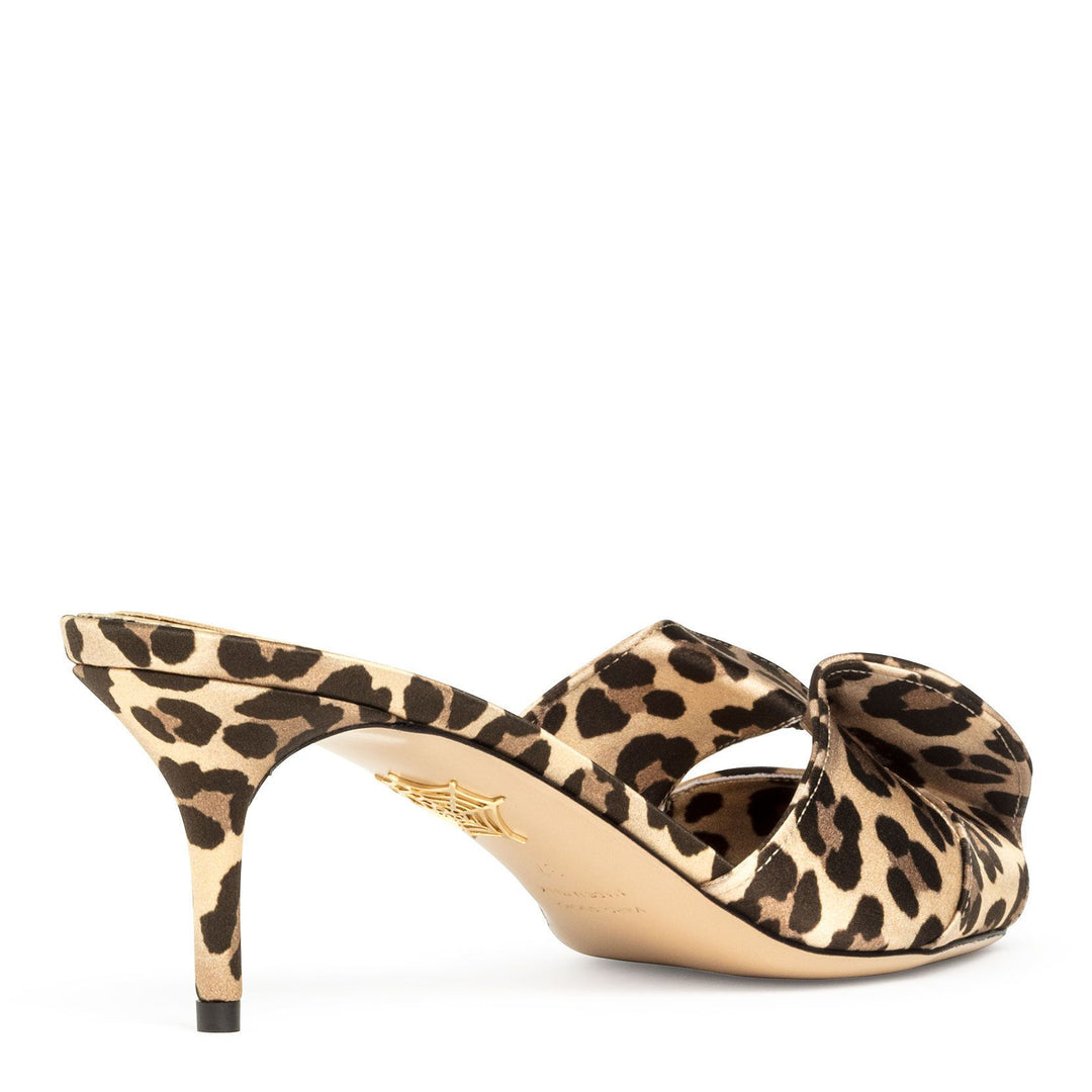 Charlotte Olympia | Satin leopard mules | Savannahs