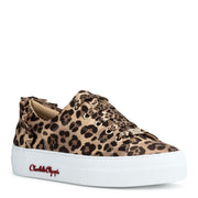 Leopard satin sneakers