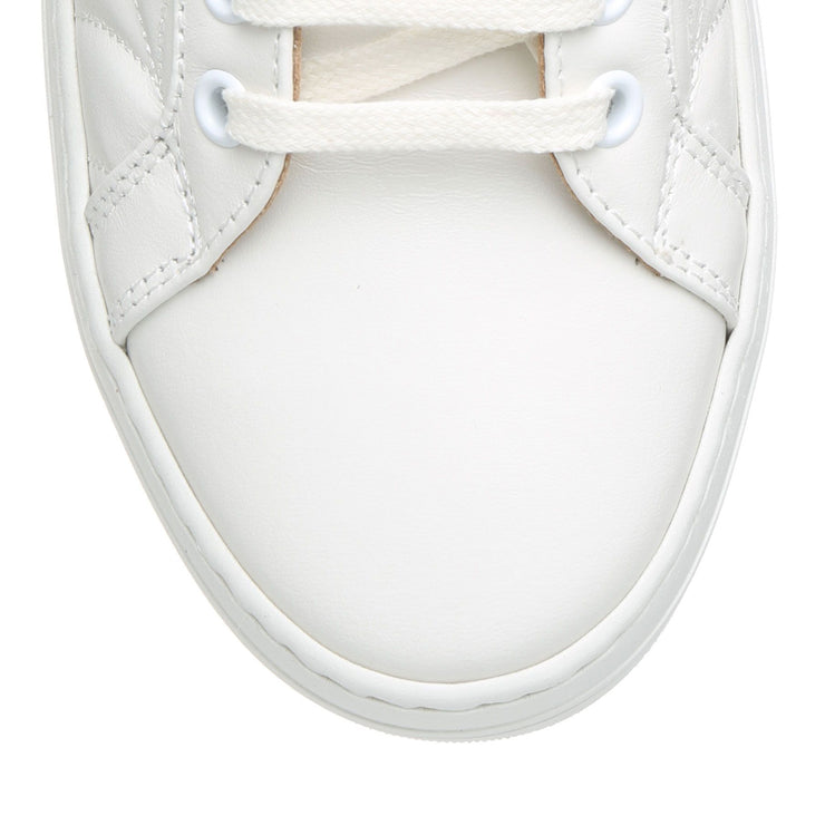 Off white leather platform sneakers