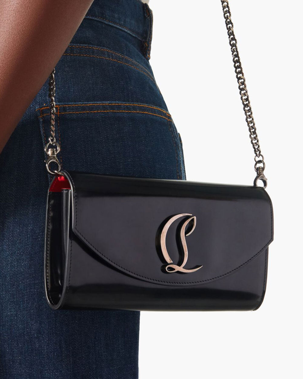 【Christian Louboutin】極美品 チェーンウォレット レザー 黒 Christian Louboutin】極美品 チェーンウォレット レザー 黒 レディース