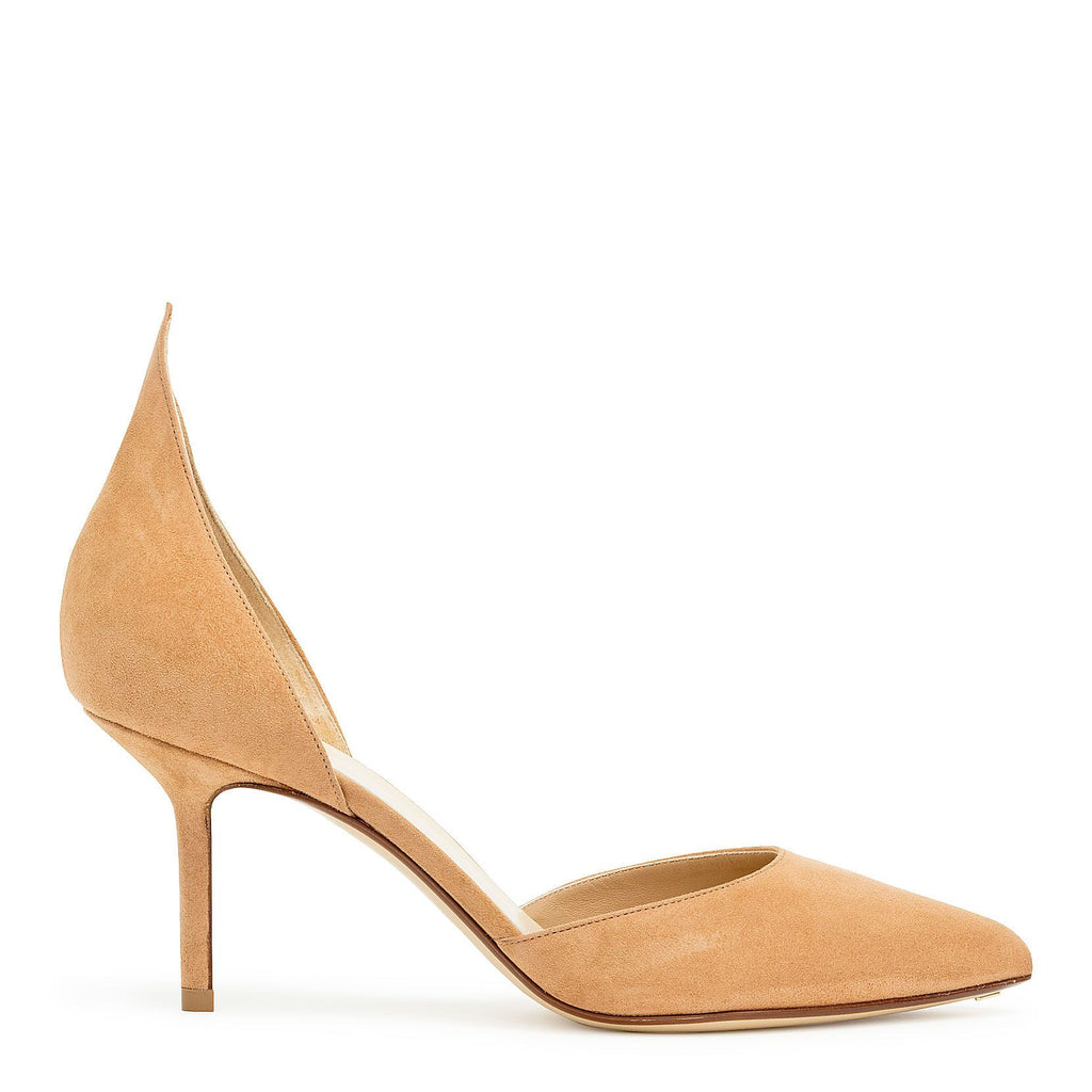 Camel suede pumps