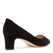 Black suede pvc pumps