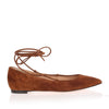 Brown suede lace up Femi' Flat