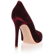 Burgundy velvet Gianvito Pump