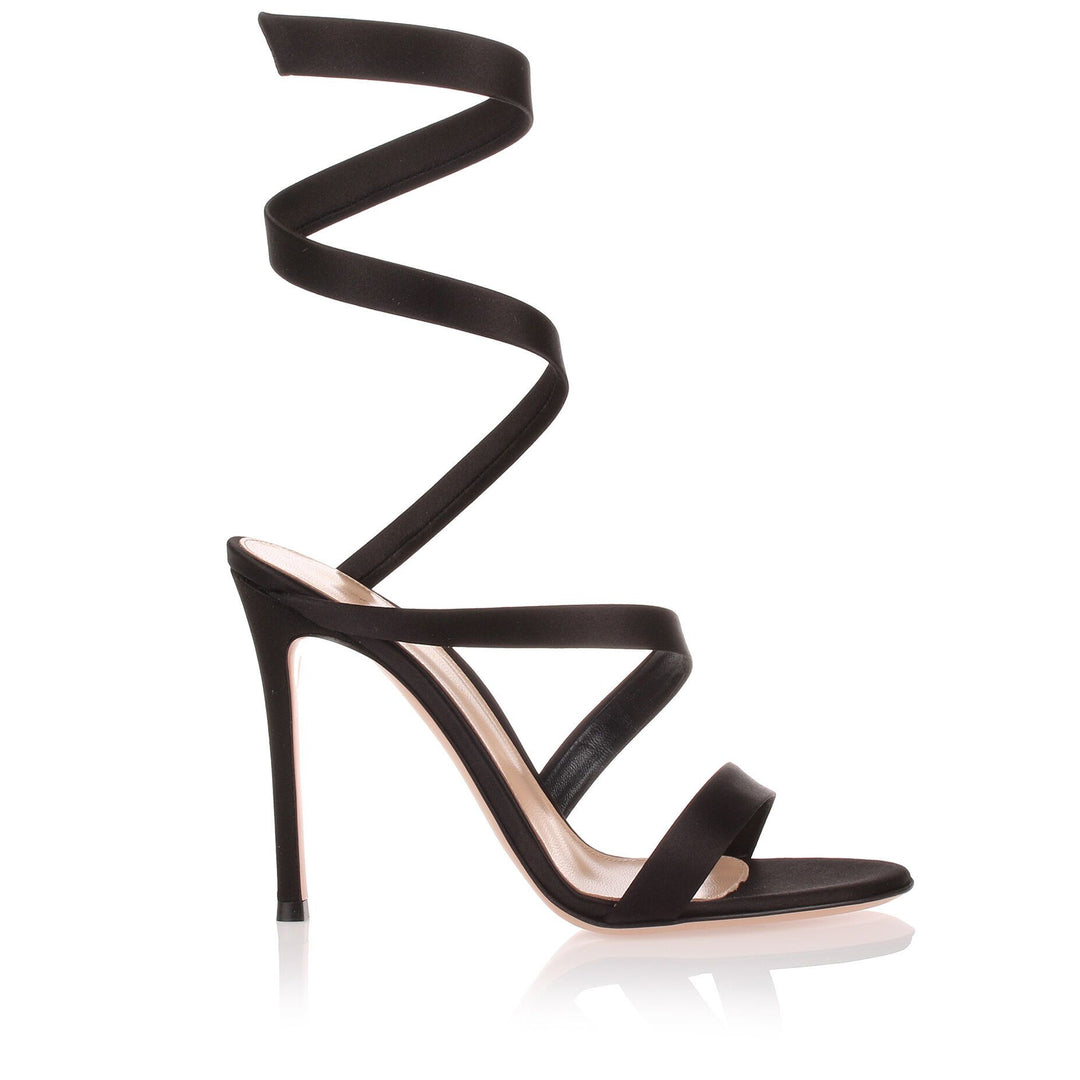Gianvito Rossi | Opera black silk sandal | Savannahs