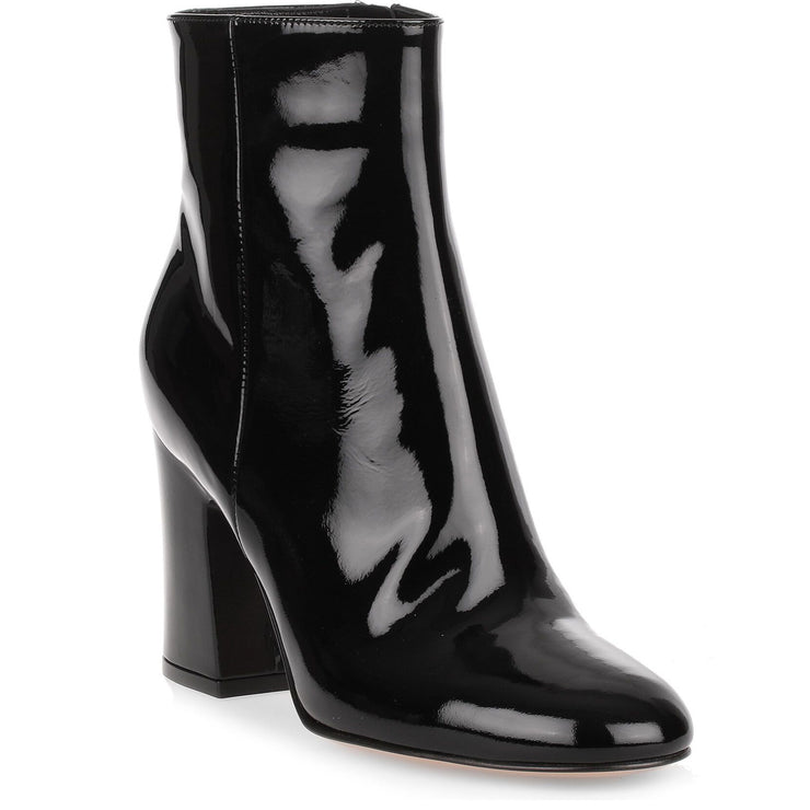 Shelly black patent ankle boot