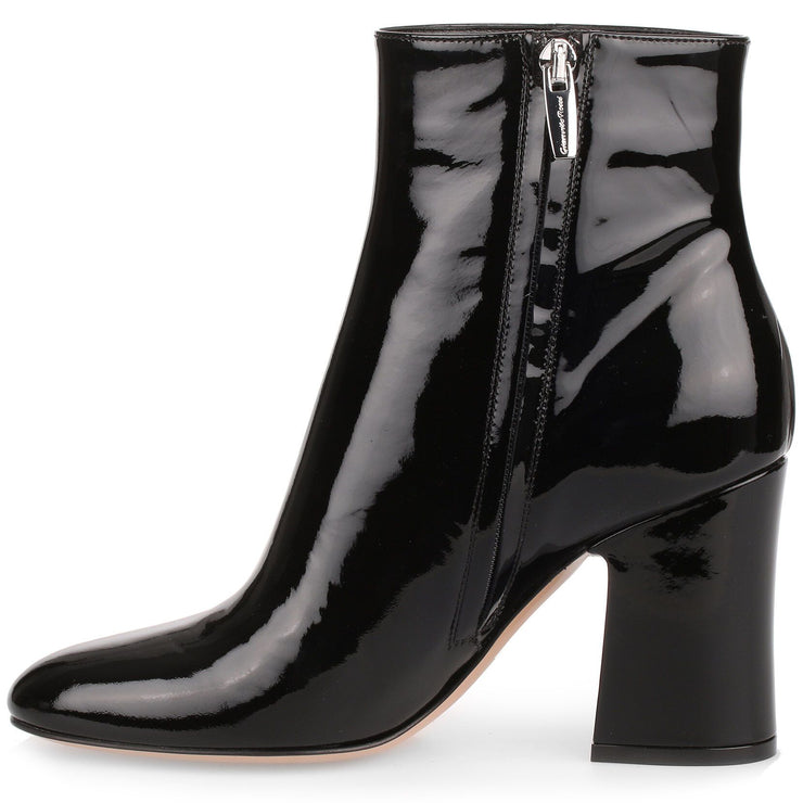 Shelly black patent ankle boot