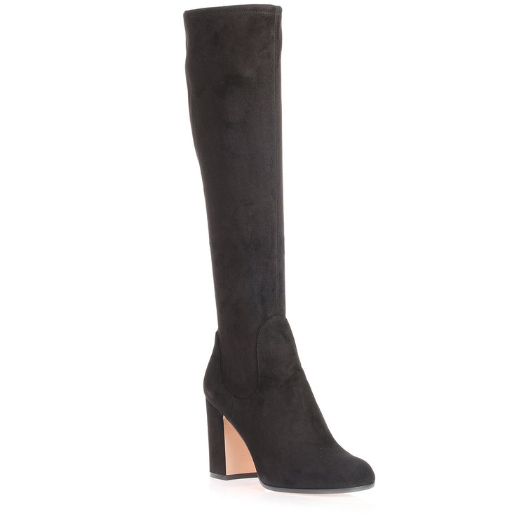 Black suede knee boot