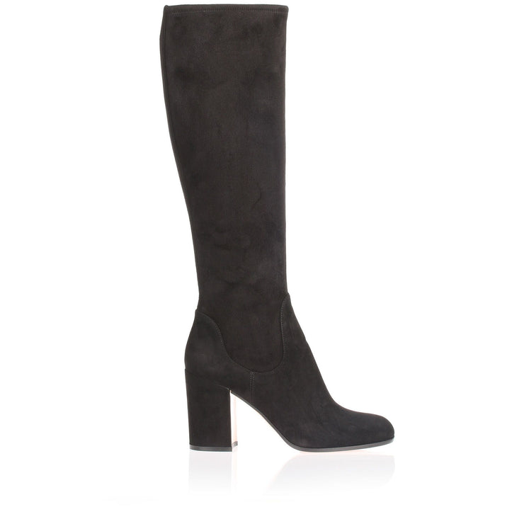 Black suede knee boot