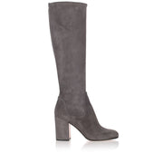 Grey suede knee boot