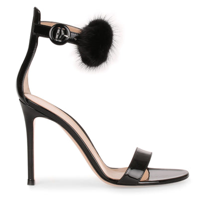 Brigitte 105  patent black sandal