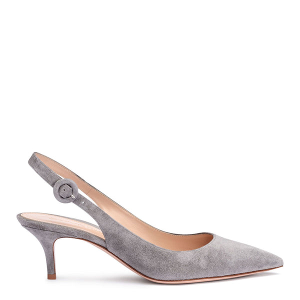 Grey suede slingbacks hotsell