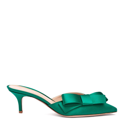 Kyoto 55 emerald satin mules