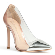 Plexi 105 metallic silver and dusty pink patent pumps