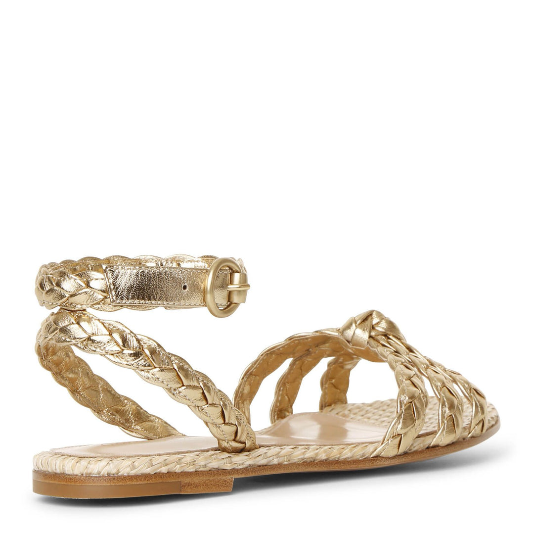 Gianvito Rossi | Bee flat gold and raffia sandals | Savannahs