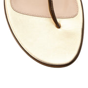 Metallic gold leather flat sandals