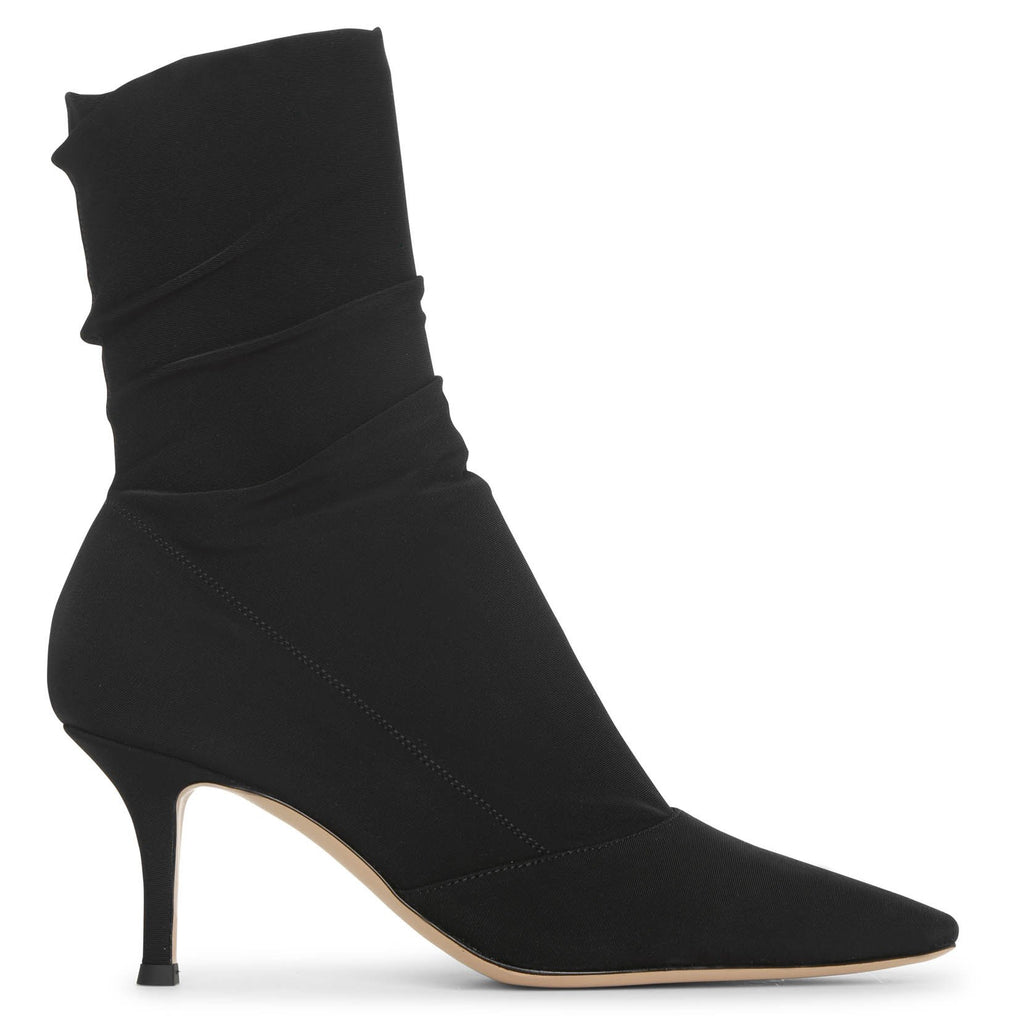 Black sock stretch outlet kitten heel ankle boots