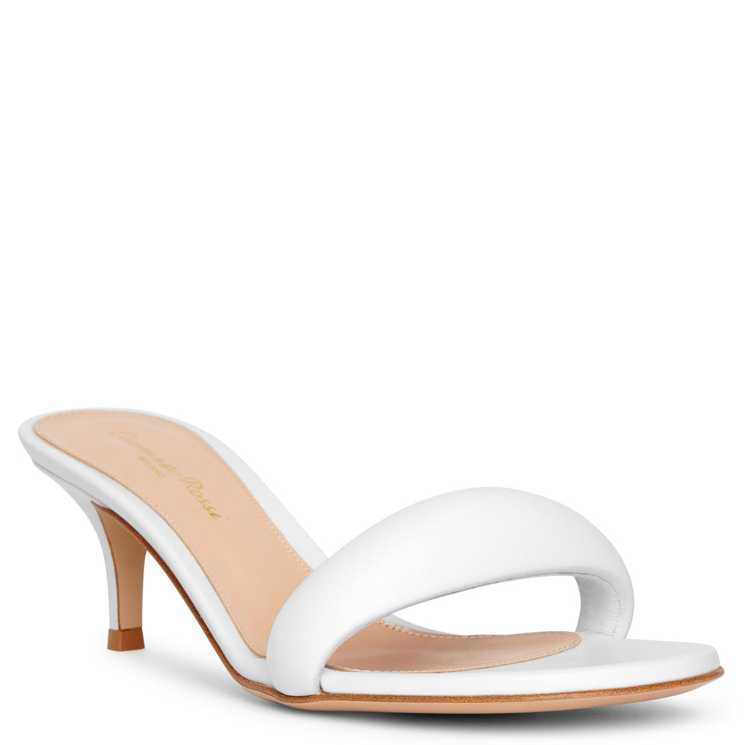 サンダル・ミュール Gianvito Rossi SS25 (G10039 55LACVITPEAH) Gianvito Rossi Ascent Mule 55 in Silver Arge – Leigh's of