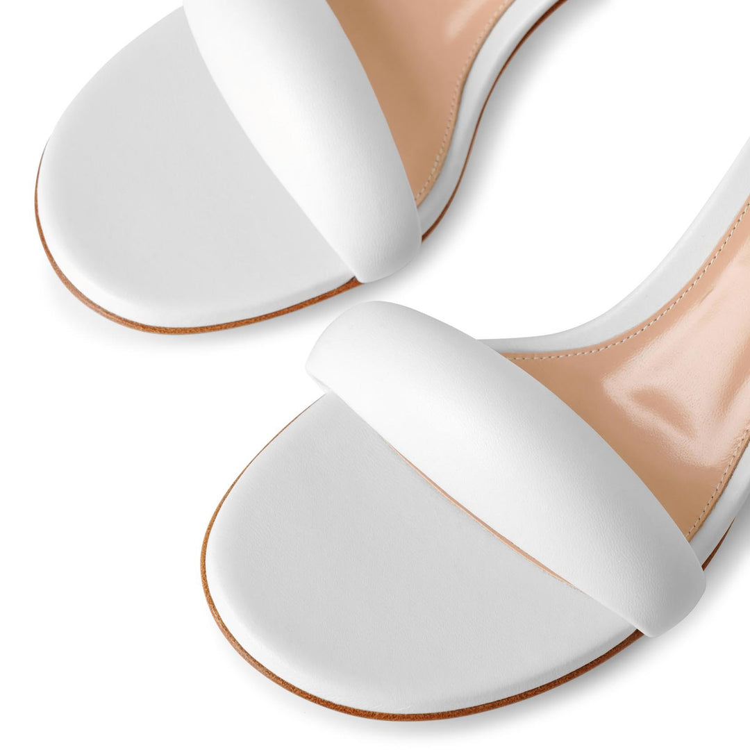 【関税込み】Gianvito Rossi ホワイト Bijoux 55 ミュール Gianvito Rossi | Bijoux 55 white leather sandals | Savannahs