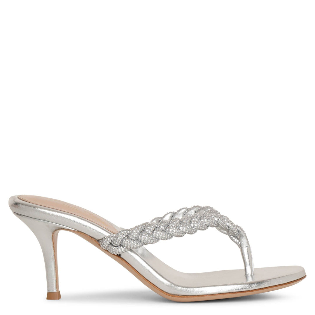 【Gianvito Rossi】SHANTI THONG 70 メタリックスエードミュール Mules SHANTI THONG 70 | Gianvito Rossi