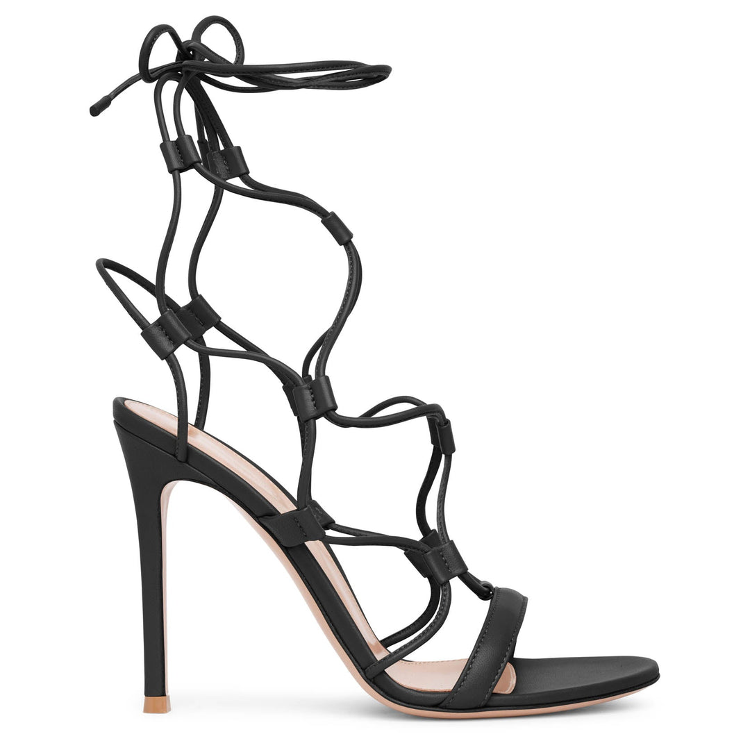 サンダル・ミュール GIANVITO ROSSI Women Sandals G2229320GOMNERO Black Gianvito Rossi Juno Leather Sandals | Black | FARFETCH