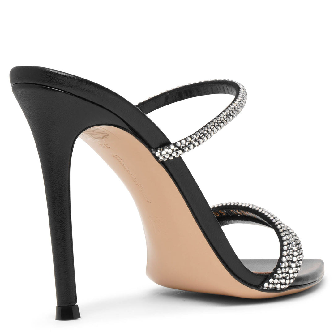 Gianvito Rossi | Black crystal 100 mule sandals | Savannahs