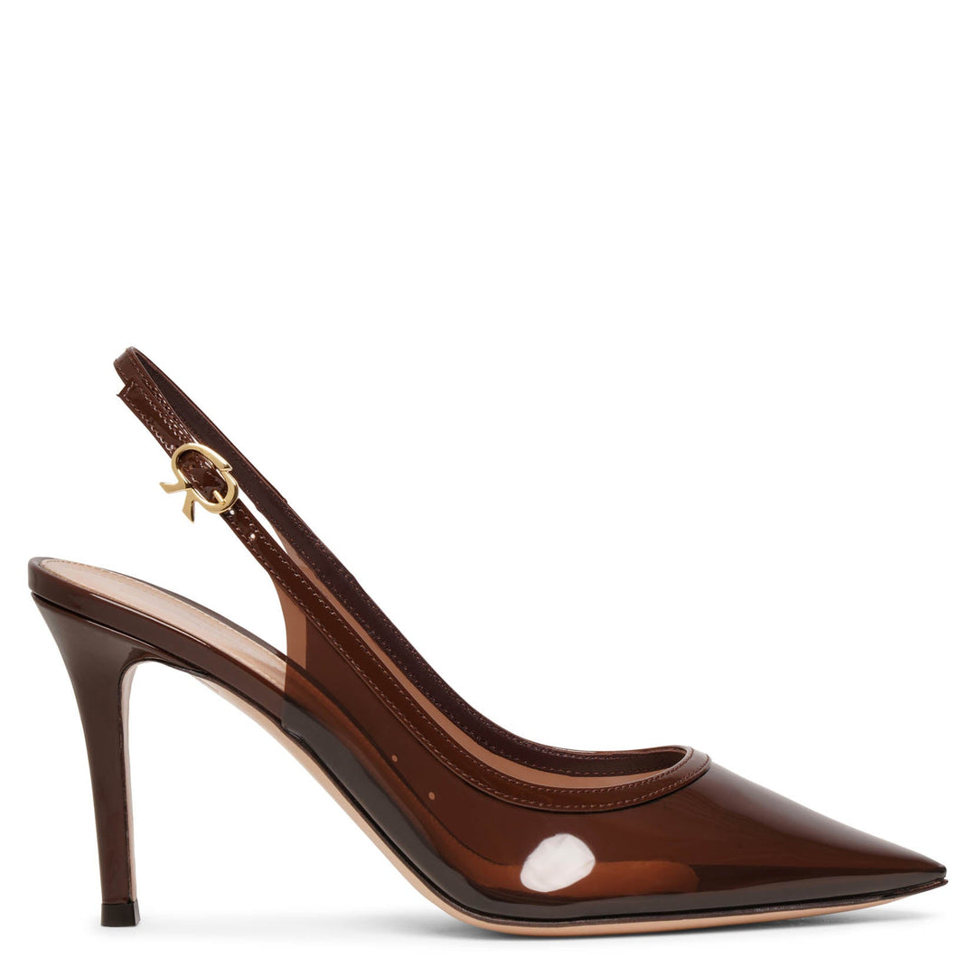 Gianvito Rossi | Brown 85 pvc slingback pumps | Savannahs