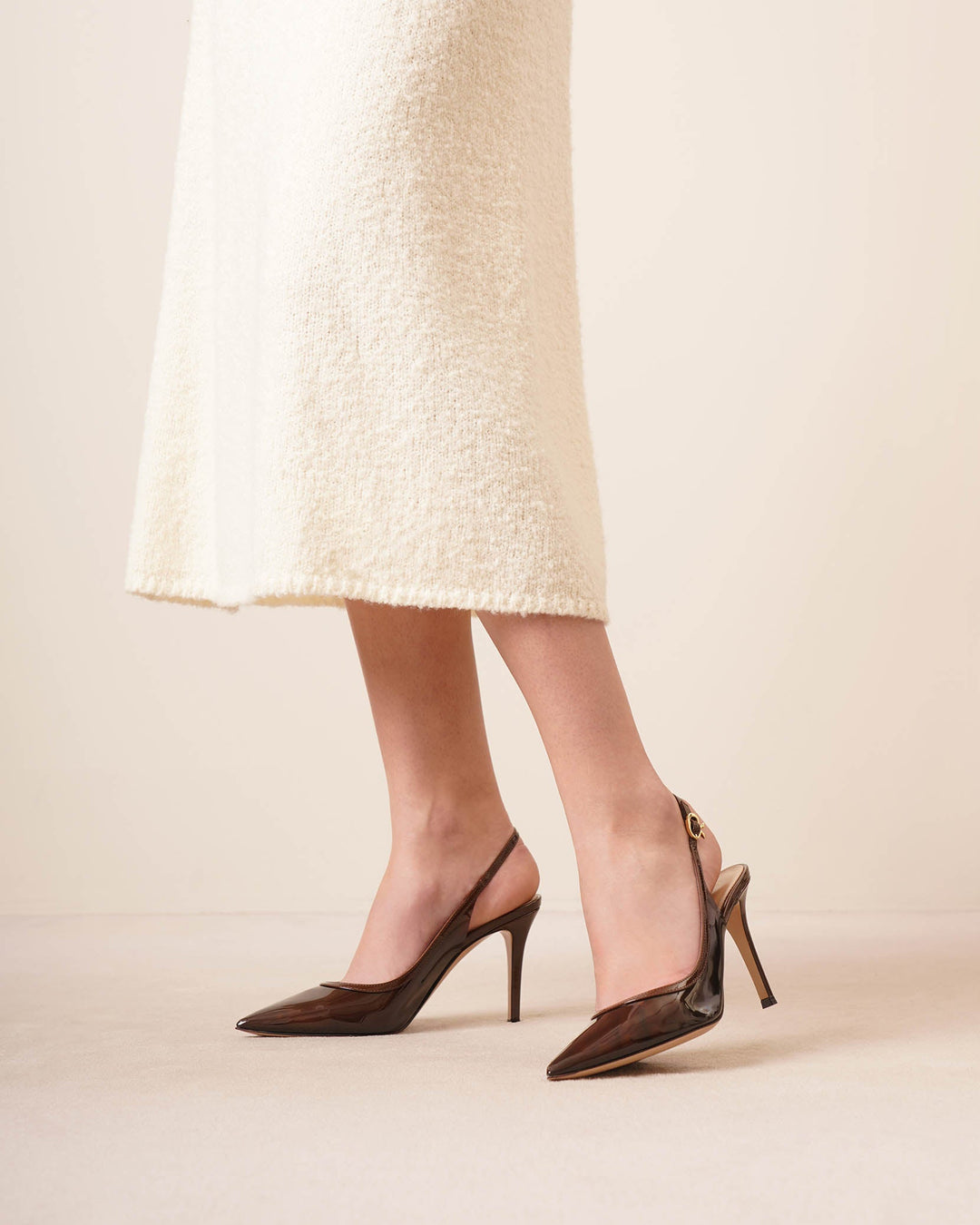 Gianvito Rossi | Brown 85 pvc slingback pumps | Savannahs