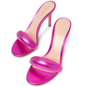 Bijoux mule 85 pink metallic sandals
