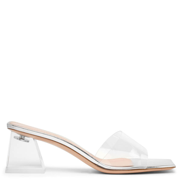 Gianvito Rossi | Cosmic 55 plexi silver mules | Savannahs