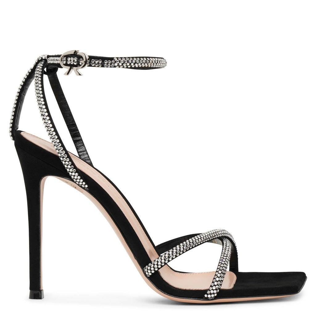 Gianvito Rossi | Black 105 suede crystal sandals | Savannahs