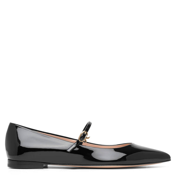 【送料&関税込】Gianvito Rossi Leather Ballerina Gianvito Rossi round-toe Leather Ballerina Shoes | White