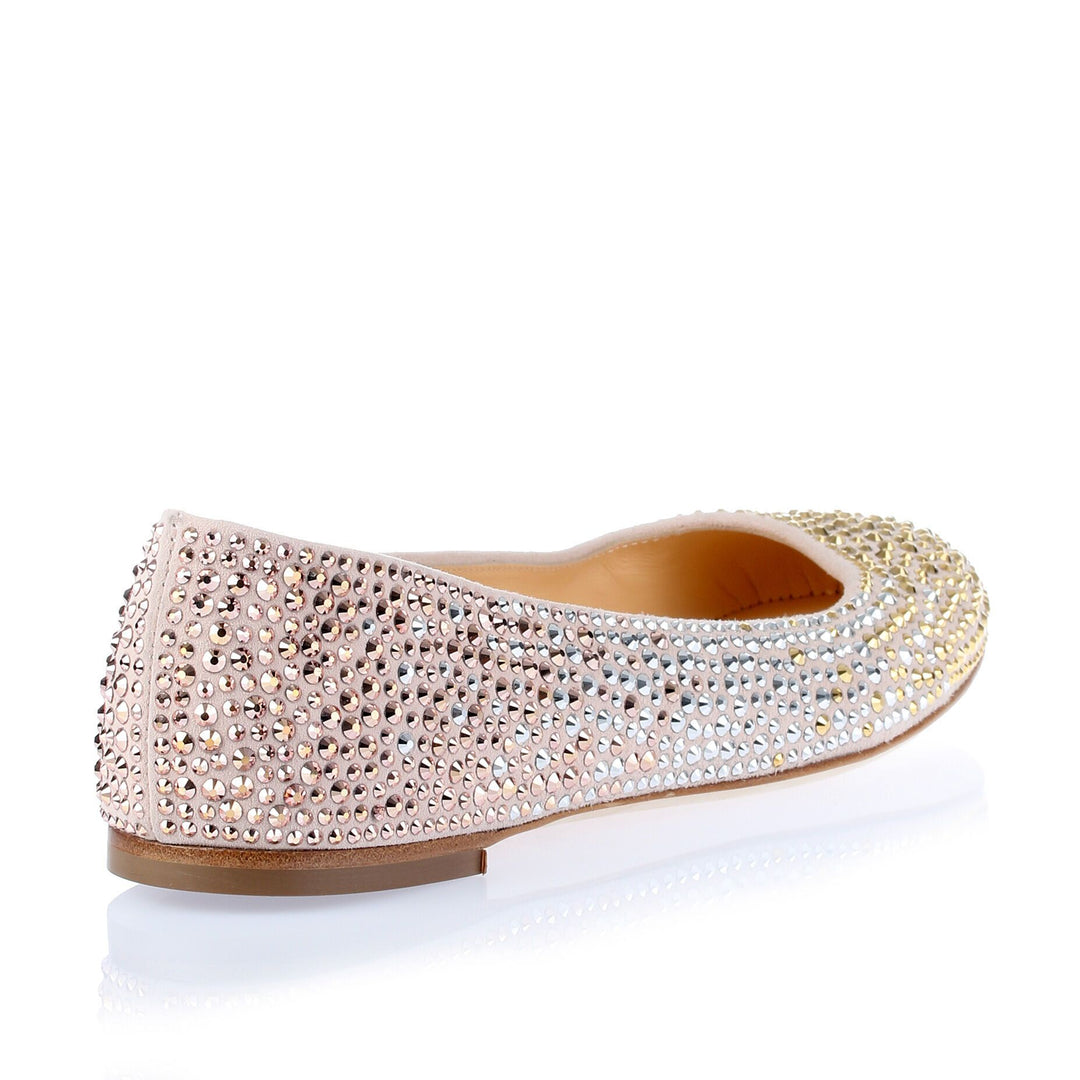 Giuseppe Zanotti | Nude suede degrade crystal ballerina