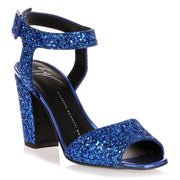 Electric blue glitter sandal