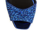 Electric blue glitter sandal