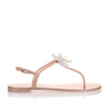 Blush patent leather crystal sandal