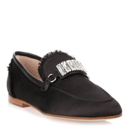 Black satin loafer