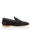 Black satin loafer