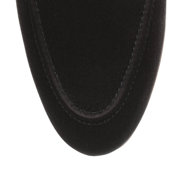 Black satin loafer