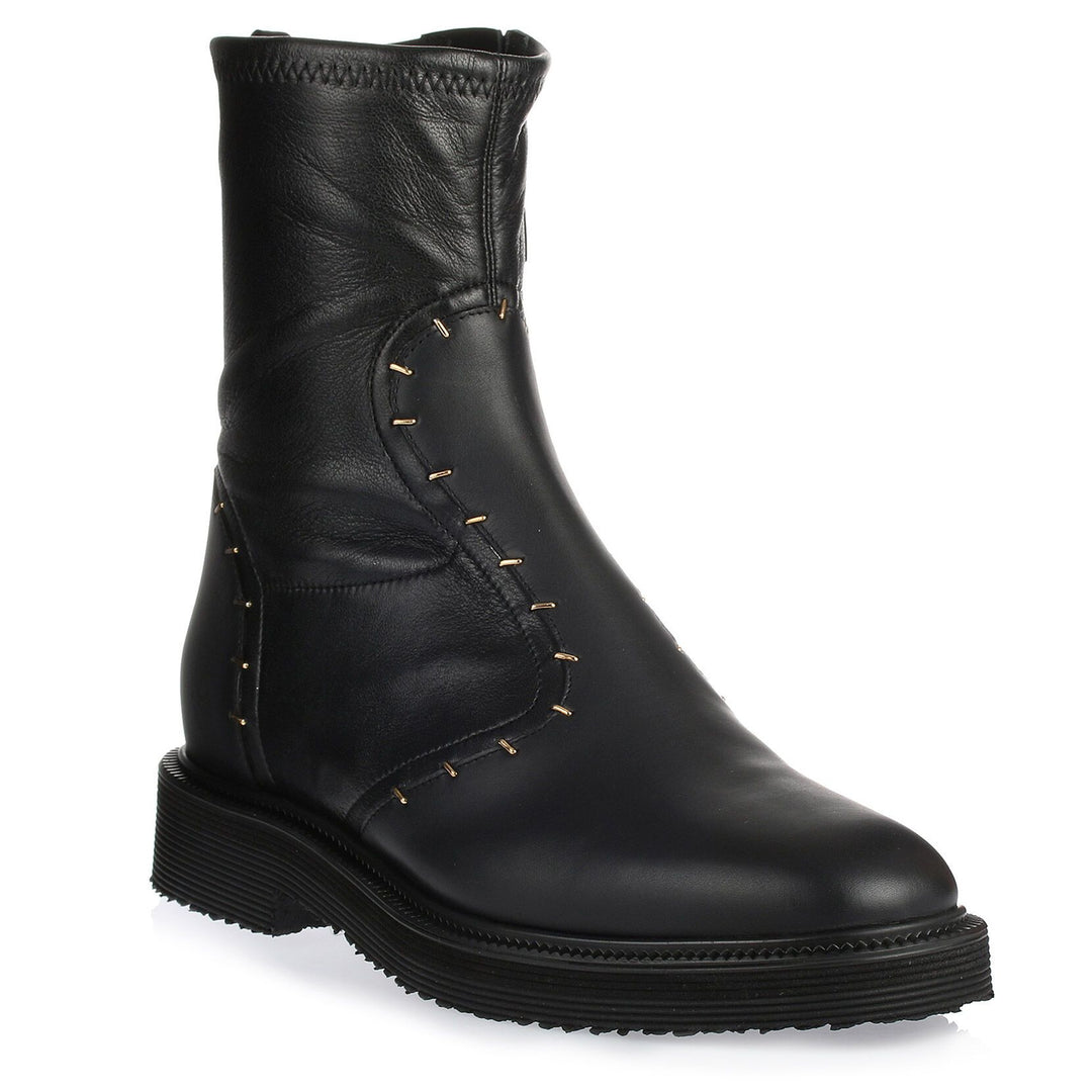 Giuseppe Zanotti | Black nappa leather biker boot | Savannahs