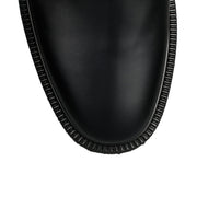 Black nappa leather biker boot