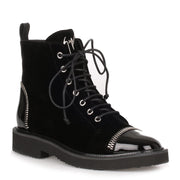 Hilary black velvet boot