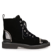 Hilary black velvet boot