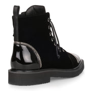 Hilary black velvet boot