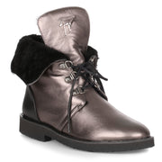 Fortune metallic grey leather boot