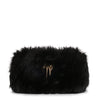 Black faux fur clutch