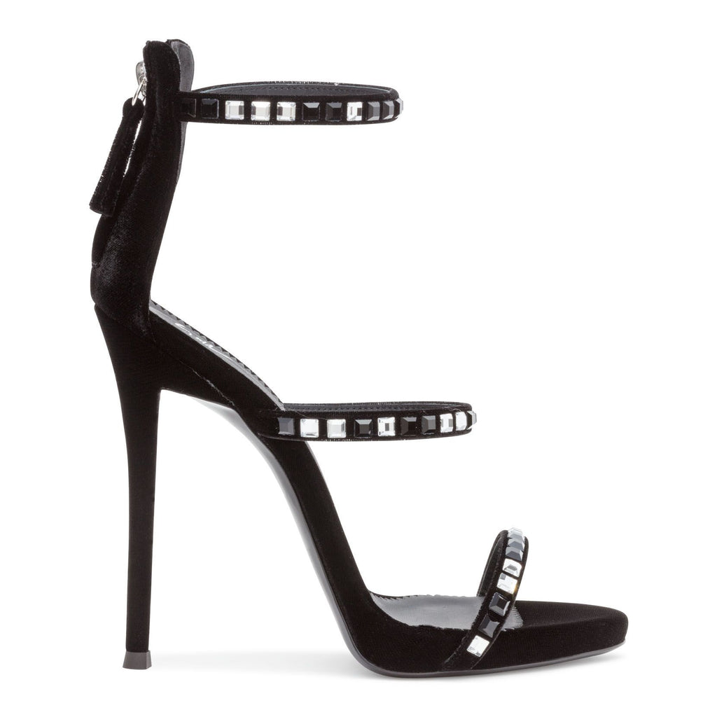 Velvet sandals Saint Laurent Black size 37 EU in Velvet - 38876678