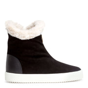 Black suede shearling boots