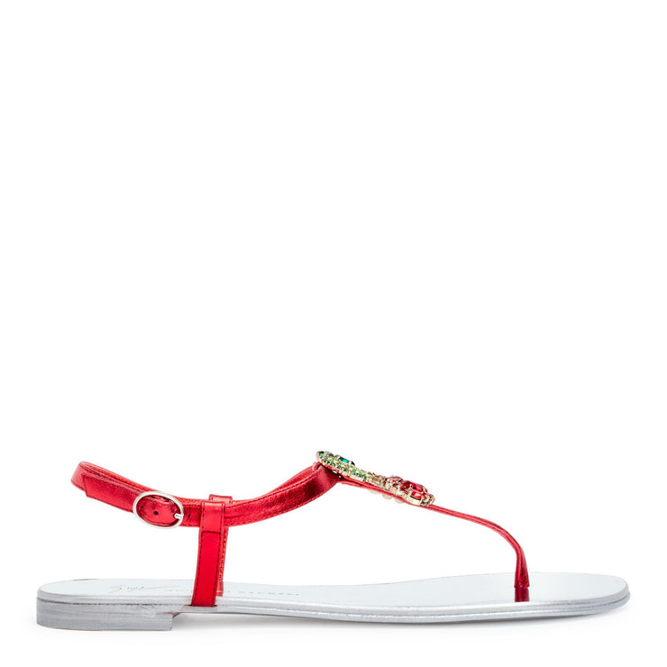 Giuseppe | red crystals sandals |